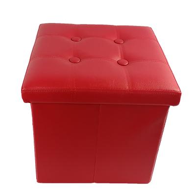 China stool home & Leather Ottoman PVC Storage Stool And Foldable Footstool Storage For Furniture for sale