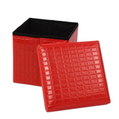 China stool home & High Quality Leather Folding Footstool Ottoman And Square Pvc Folding Storage For Furniture for sale