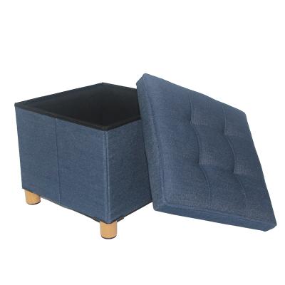 China Modern Folding Ottoman Stool Storage Stool With Legs Folding Storage Stool With 4 Legs for sale