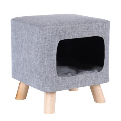 China Breathable Bean Bag Stool With Legs Niche Stool Design The New Detachable Wooden Cat House Legs Stool for sale