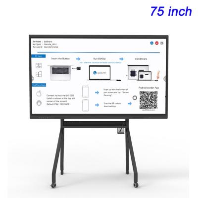 China OPS PC Smart Touch Board LCD Interactivo Panel plano de 75 pulgadas personalizado en venta