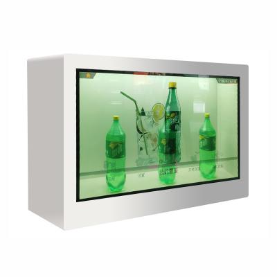 China Sistema operativo Android Ver a través de LCD Transparente LCD Display Cabinet Conectividad WiFi en venta