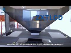 fhd 3d holographic display floating product hologram retail display