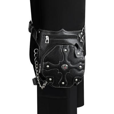 China Fashion Steampunk Fanny Pack Fashion Riveted Slung Skull Women Outdoor Ladies Pinch Cross - Body Shoulder Bags for sale