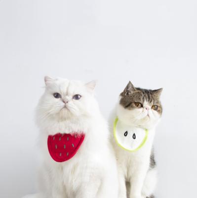 China Pet Cats Bandanas Fruit Brand Shape Stocked Cute Scarf Of The Latest Ins Style Pet Kitten Accessories for sale