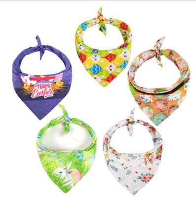 China Wholesale Pet Stocked Supplies Easter Pet Dress Pet Bandanas Rabbit Egg Scarf Bandanas for sale