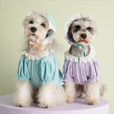 China Stocked Wholesale Fashion Pet Clothes Cute Dogs Lace Up Solid Color Clothes for sale