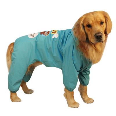 China Wholesale Stocked Large Dog Raincoat Candy Color Printed Waterproof Windproof Dog Raincoat With Four Legs for sale