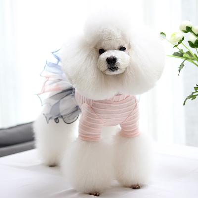 China Wholesale Cute Stocked Dog Doll Dress Dog Flower Lace Princess Wedding Dress for sale