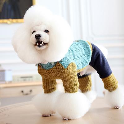 China Wholesale Autumn Winter Pet Dog Detachable Collar Stocked Pure Cotton Thicken Warm Sweater With Four Feet for sale