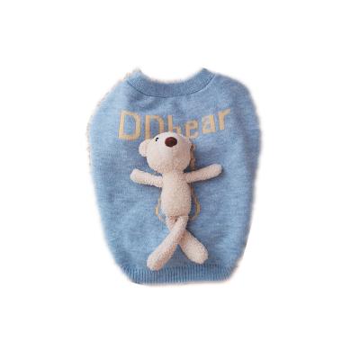 China Fashion Stocked Wholesale Brand Thicken Sweater Warm Dog Pet Cute Teddy Bear Sweater for sale