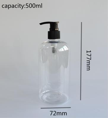 China Household Products Factory Price 300ml 500ml Transparent PET Bottle And Lotion Pump For Hand Sanitizer for sale