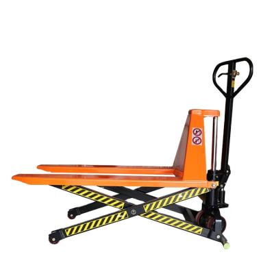 China Piston Double Scissor High Lift Hand Pallet Truck With 1500kg 1-10T Loading Capacity for sale