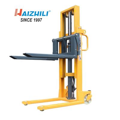 China Hotels Haizhili 2000kg Hand Pallet Stackers Forklift Manual Hydraulic Stacker for sale