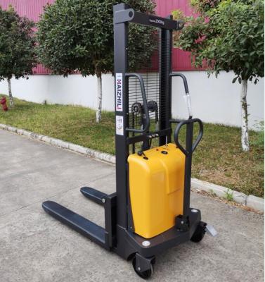 China Hotels 2000kg semi electric hydraulic pallet forklift lifting stacker/semi electric hydraulic stacker for sale