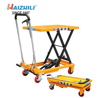 China Hotels Hydraulic Mini Lift Platform 800kg Manual Double Scissor Lift Table for sale