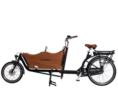 China Electric Duty Front Cabin Electric Cargo Tricycle Carry Kids Family Cargo Bike 2 Wheel Cargo Bike for sale