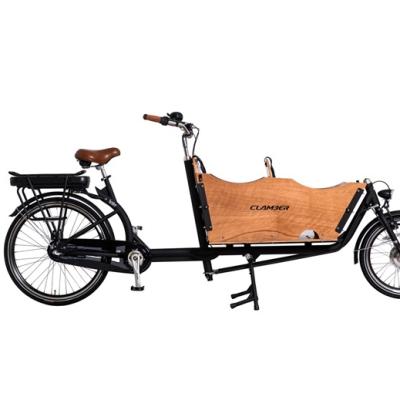 China 2 Seat Steel Wheel Cargo Bike Children Front 3 Seat Family Electric Cargo Bike Women's Electric Bike for sale