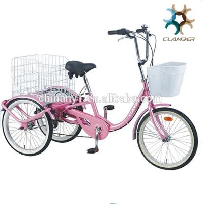 China No 20 Forward 7 Speed ​​Inch Three Wheel Bike With Basket Cargo Bike Rear Pedal Folding Tricycle for sale