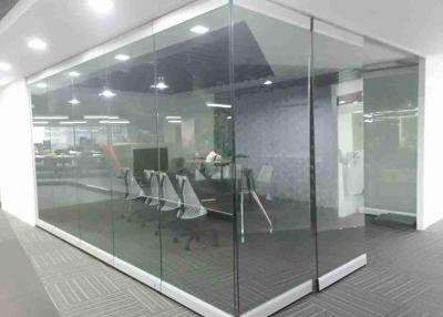 China Office Aluminum Sliding Movable Frameless Glass Partition Wall for sale