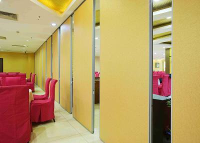 China Fireproof Room Partition Wall , Hotel Room Partition Panels Wooden Veneer Finish for sale