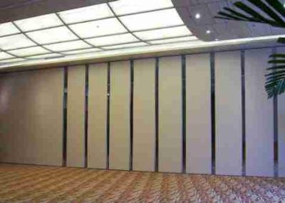 China 9M High Sliding Panel Room Divider Top Hung Wooden Veneer Finished For Hotel And Exhibition for sale