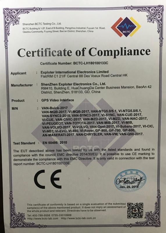 CE - Shenzhen Exploter Electronics Co., Ltd.