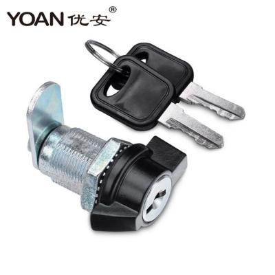 China Black Powder Coated Zinc Alloy T-Handle Cylinder Cam Lock For Cabinet Door for sale