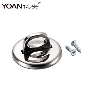 China Iron Round Bright Chrome Plated Zinc Anchor With Sticker And Screw For Laptop Tablet Lock Fitted With Wooden Desk for sale