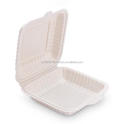 China Microwavable Degradable Degradable Eco-Friendly Disposable Cornstarch Tableware Disposable Eco-Friendly Cornstarch Lunch Box Biodegradable Hamburger Box for sale