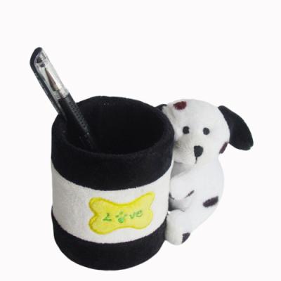 China Custom School Children PP Cotton Plush Animal Desk Pen Holder for sale