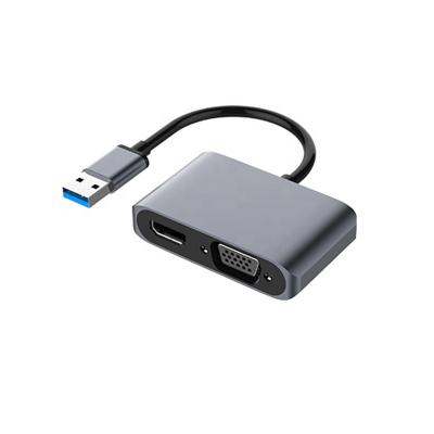 China Colorii UHV3-B Type C USB Dock USB 3.0 Hub Mobile Devices Desktop Laptop Computer to HDMI 60Hz Adapter VGA 1080P Video for WindowsOS and MacOS with Driver integrated for sale