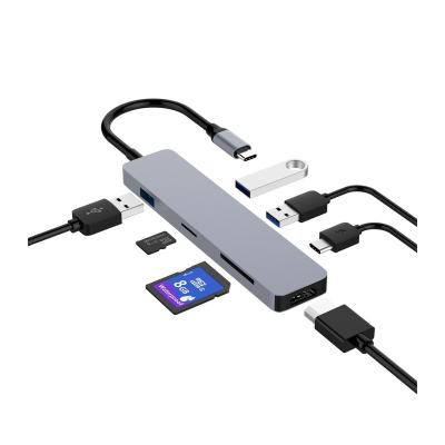 China OEM Type c hub CW08 7 port usb hub with HDMI/USB-C/USB3.0 hub wholesale 60.4*60.4*12.2mm for sale