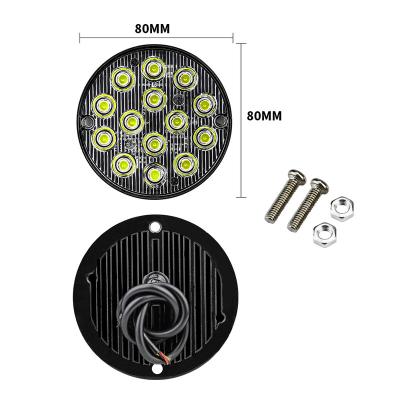 China BRAD 14LED 42W DC12-24V AmberRound Angel Eyes Lights Car Motorcycle Truck Emergency Warning Flashing LED Strobe Light 14led 42W for sale