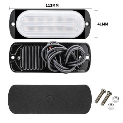 China Flash 12LED Amber/Yellow Car Strobe Guide Light Emergency Endanger Warning Police Lights Beacon Caution LED Flashing Warning Light 15X10X1.5cm for sale