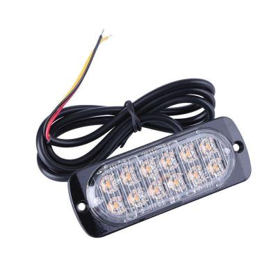 China Universal Ultra Thin Surface Mount 36W 12LED Warning Emergency 12V-24V Construction Flashing Car led Truck Strobe Light 12led 12-24V 36W for sale