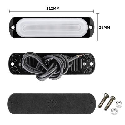 China 12/24V Emergency Strobe Guide Lights For Trucks Amber Recovery Car 6 LED Light Bar Grill Orange Blackout 15X10X1.5cm Flashing Light 15X10X1.5cm for sale