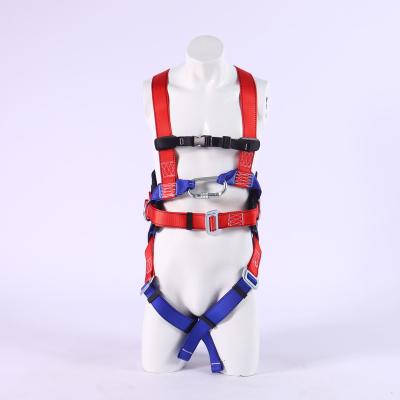 China Factory direct sales hot selling full wave sizes nylon strap body safety harness with lanyard for sale