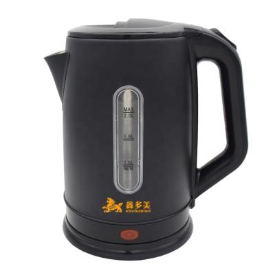 China 2L 360 Degree Rotating Base Thickened Stainless Steel Water Kettle Matte Black Spray Paint Boil With Window for sale