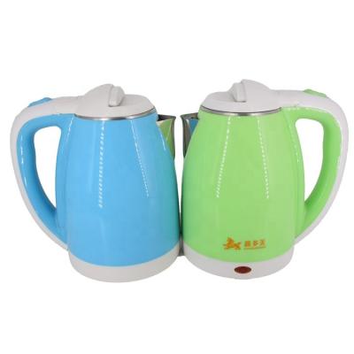 China 360 Degree 1.8L Double Layers Double Layers Electric Kettle 201 Stainless Steel Hot Water Rotation Base Pot Boil Dry Protection for sale