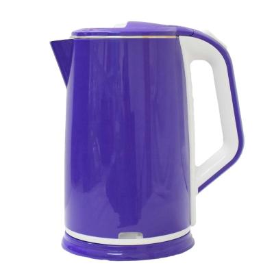 China 360 Rotation Plastic Double-layers 2L Electric Kettle SUS201 Degree Base Inner Layer Purple Keep Hot Water Jug for sale