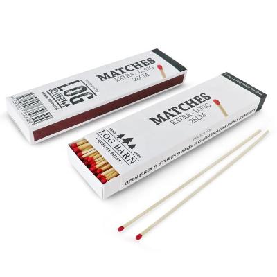 China High Quality Black Hotel Custom Safety Matches Box Wood Fireplace Stick Matches Long Matches for sale