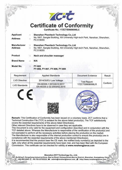 CE - Shenzhen Phenitech Technology Co., Ltd.