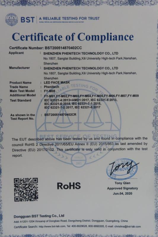 RoHS - Shenzhen Phenitech Technology Co., Ltd.