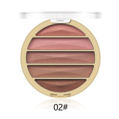 China Miss Rose 5-Color Waterproof Eyeshadow Portable Lazy Cosmetics Shimmer Matte Hybrid Mini Eye Shadow Flat for sale