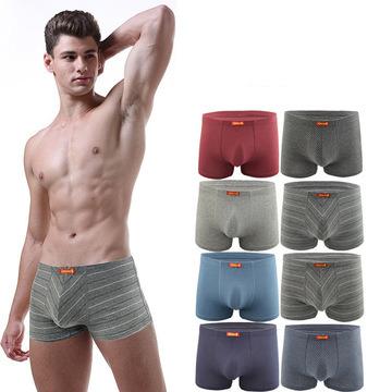 China Antibacterial Mens Boxer Shorts Underwear Boxer Briefs Men Solid Color Logo Comfortable Panties Plus Size Underwear Men Custom for sale