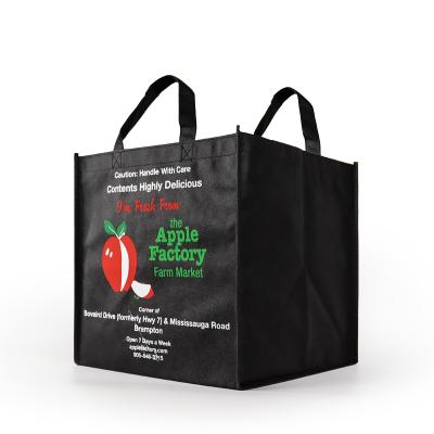 China Eco - Friendly Large Square Supermarket Eco - Friendly Custom Folding Non - Woven Shopping Bag for sale