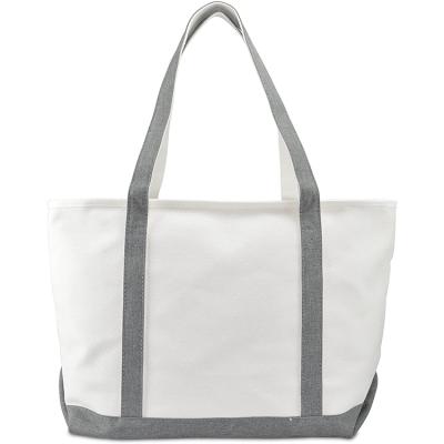 China Large Fashion Tote Grocery Cotton Shopping Bags Eco - Friendly Canvas Bag With Zipper for sale