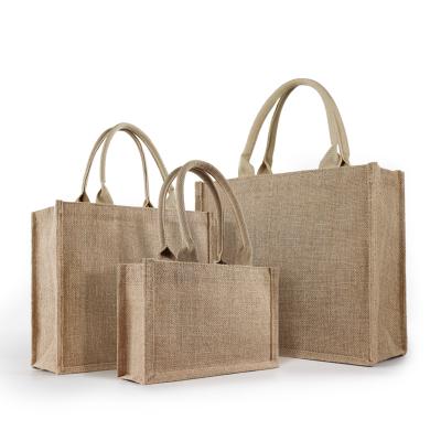 China Factory Supply China Manufacturer Wholesale Low Moq Canvas Handled Tote Jute Bag Custom Shopping for sale