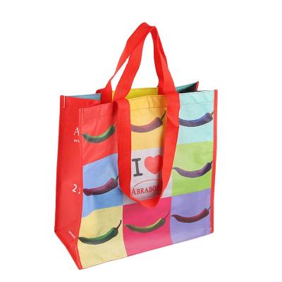 China Eco - Friendly Durable Heavy Duty Laminated Rpet Water Resistant Shopping Totes Bag for sale